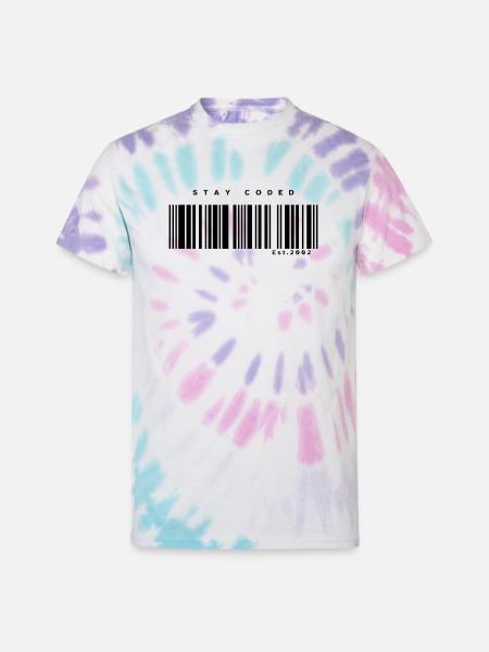 Stay Coded - Unisex Tie Dye T-Shirt - Pastel Spiral