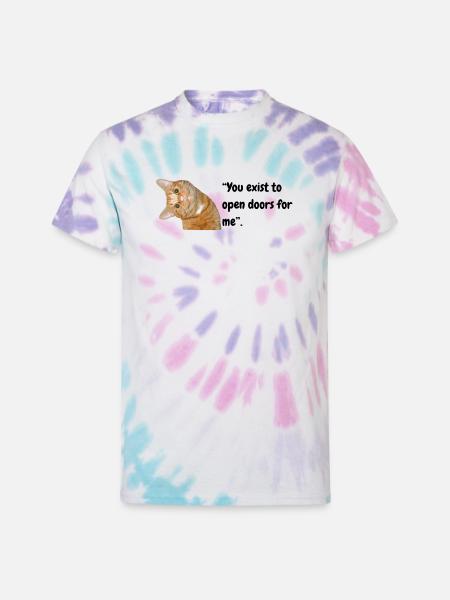 Peekaboo Orange Tabby - Unisex Tie Dye T-Shirt - Pastel Spiral