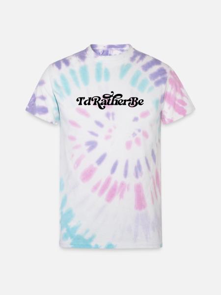 I'd rather be - Unisex Tie Dye T-Shirt - Pastel Spiral