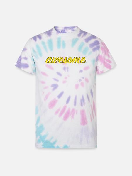 Awesome - Unisex Tie Dye T-Shirt - Pastel Spiral
