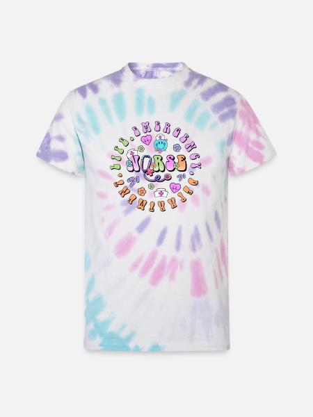 Emergency Nurse circle - Unisex Tie Dye T-Shirt - Pastel Spiral