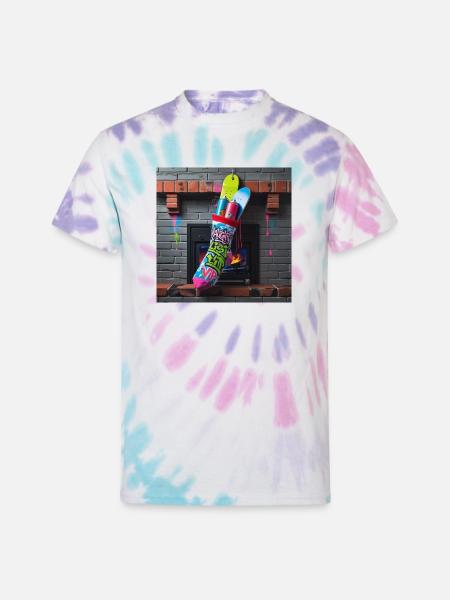 Naughty List Graffiti Sock - Unisex Tie Dye T-Shirt - Pastel Spiral