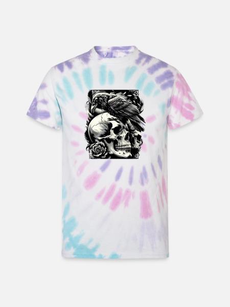 Gothic Guardian - Unisex Tie Dye T-Shirt - Pastel Spiral