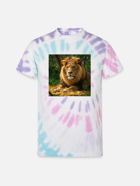Lion coin - Unisex Tie Dye T-Shirt - Pastel Spiral