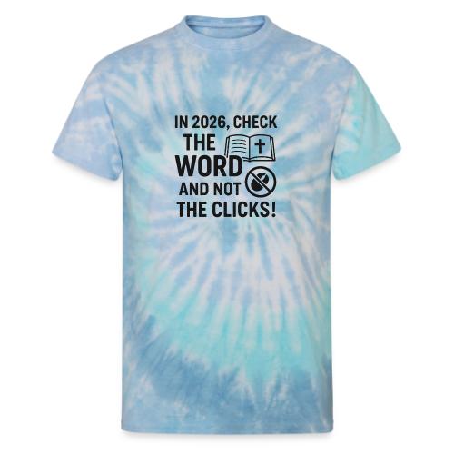 BW Word Clicks 2026 background - Unisex Tie Dye T-Shirt
