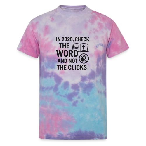 BW Word Clicks 2026 background - Unisex Tie Dye T-Shirt