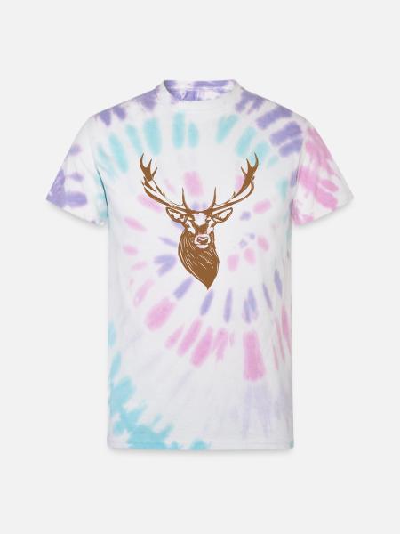Nice Deer - Unisex Tie Dye T-Shirt - Pastel Spiral