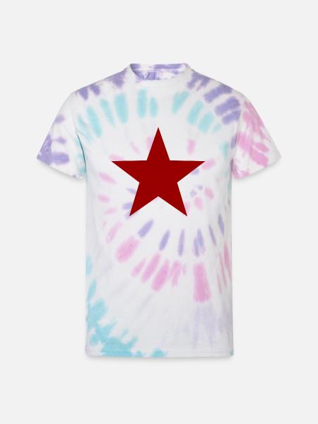 RED STAR 001 - Unisex Tie Dye T-Shirt - Pastel Spiral