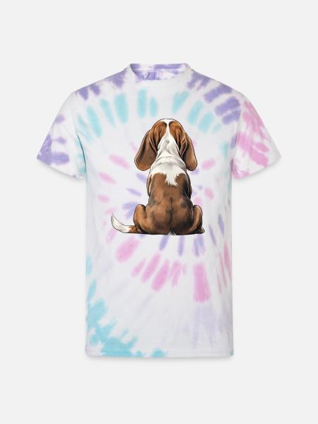 Basset Hound - Unisex Tie Dye T-Shirt - Pastel Spiral