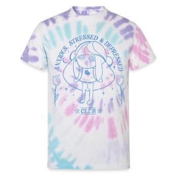 Anxious - Unisex Tie Dye T-Shirt - Pastel Spiral - Front