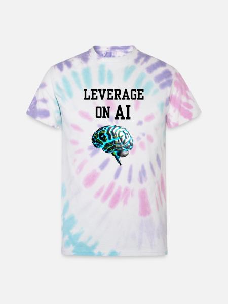 Leverage on AI Brain Neon - Unisex Tie Dye T-Shirt - Pastel Spiral