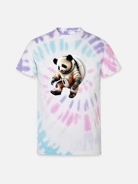 Panda Astronauts Suit - Unisex Tie Dye T-Shirt - Pastel Spiral