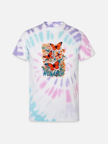 monarch butterfly - Unisex Tie Dye T-Shirt - Pastel Spiral