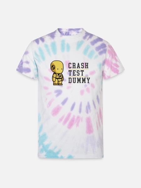 Crash Test Dummy Baby Yellow Safety Testman - Unisex Tie Dye T-Shirt - Pastel Spiral