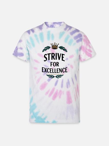 Strive for Excellence - Unisex Tie Dye T-Shirt - Pastel Spiral