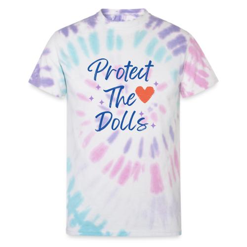 Protect The Dolls | Heart & Stars Typography - Unisex Tie Dye T-Shirt