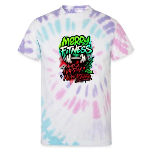 Merry Fitness Christmas Gym Humor - Unisex Tie Dye T-Shirt