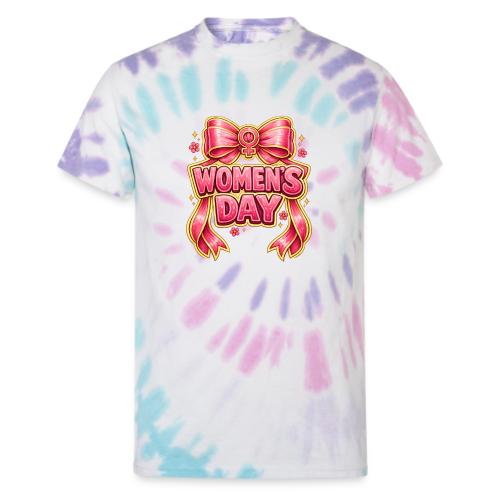 Cute Pink Bow Women’s Day Feminist Symbol - Unisex Tie Dye T-Shirt