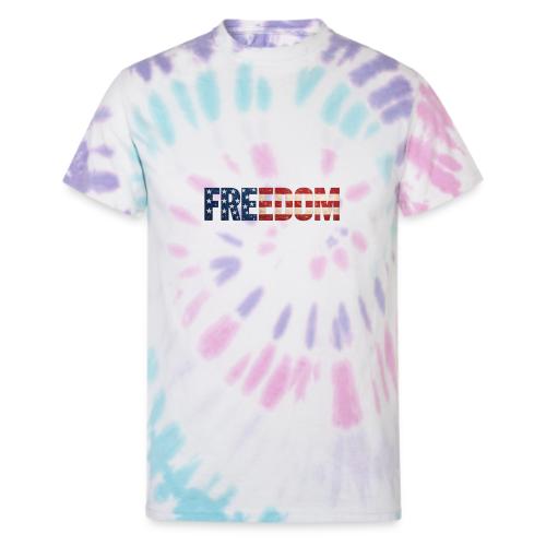 Freedom American Flag Distressed Patriotic Shirt - Unisex Tie Dye T-Shirt