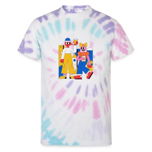 Bold Geometric Duo Pop Art - Unisex Tie Dye T-Shirt