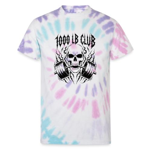 1000 LB Club Skull Barbell Powerlif - Unisex Tie Dye T-Shirt