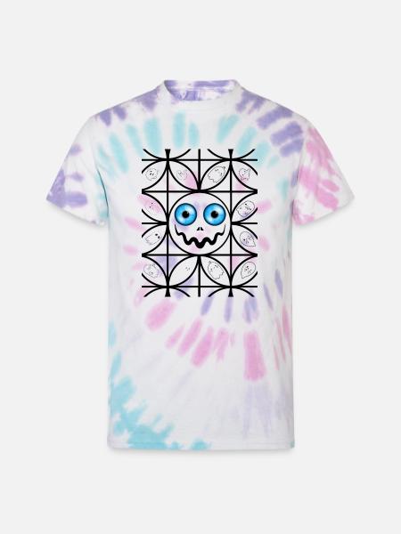 Scary faces - Unisex Tie Dye T-Shirt - Pastel Spiral