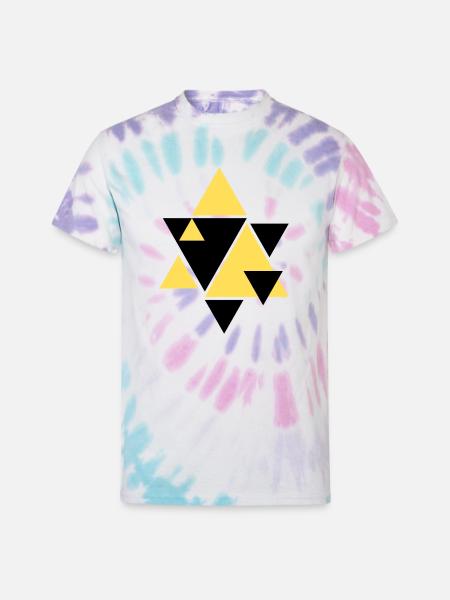 Geometric Golden Triangle Art - Unisex Tie Dye T-Shirt - Pastel Spiral