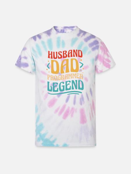 Husband dad programmer - Unisex Tie Dye T-Shirt - Pastel Spiral