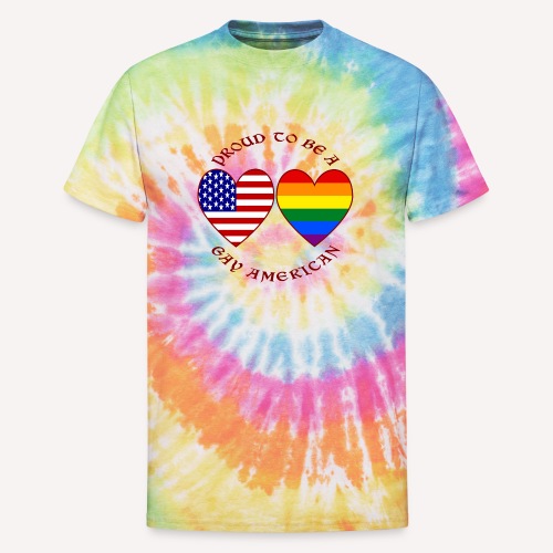 Proud To Be a Gay American Red Letters - Unisex Tie Dye T-Shirt