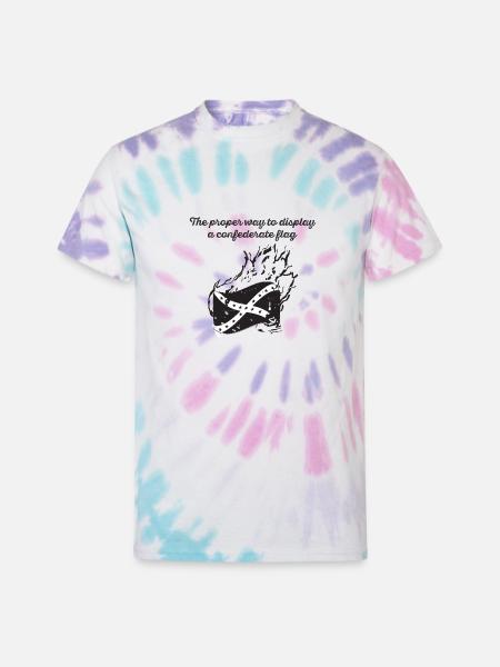 Burn the Confederate Flag - Unisex Tie Dye T-Shirt - Pastel Spiral