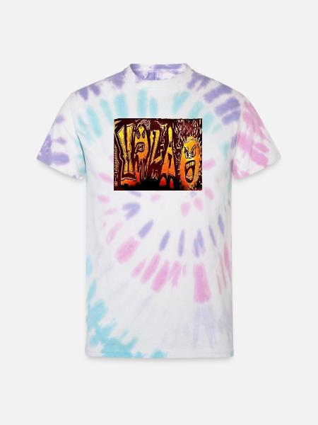 Inferno Graffiti Faces - Unisex Tie Dye T-Shirt - Pastel Spiral