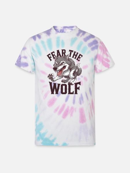 Howling Wolf Spirit - Unisex Tie Dye T-Shirt - Pastel Spiral