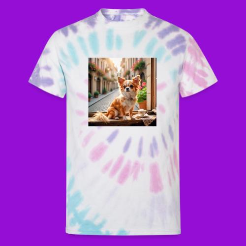 Morning coffee Chihuahua - Unisex Tie Dye T-Shirt