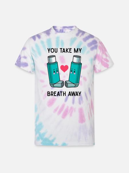 Funny Asthma Inhalers Love T-Shirt - Unisex Tie Dye T-Shirt - Pastel Spiral