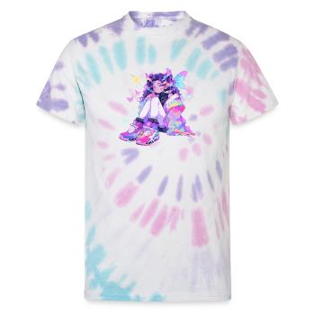Transcendent Butterflies - Unisex Tie Dye T-Shirt - Pastel Spiral - Front