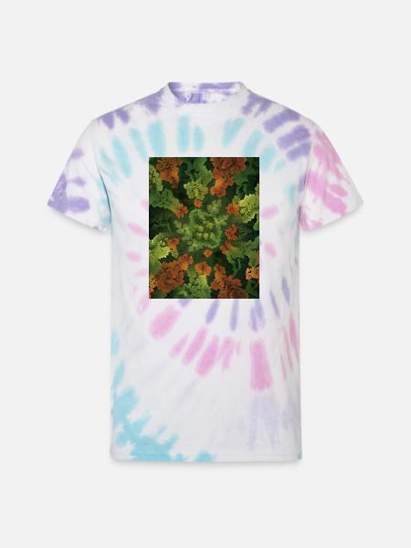 Fractal forest - Unisex Tie Dye T-Shirt - Pastel Spiral