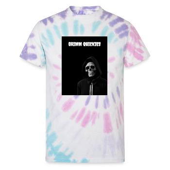 Grimm Quickies Solid Background - Unisex Tie Dye T-Shirt - Pastel Spiral - Front