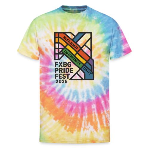 FXBG Pride 2025 Festival Logo - Unisex Tie Dye T-Shirt