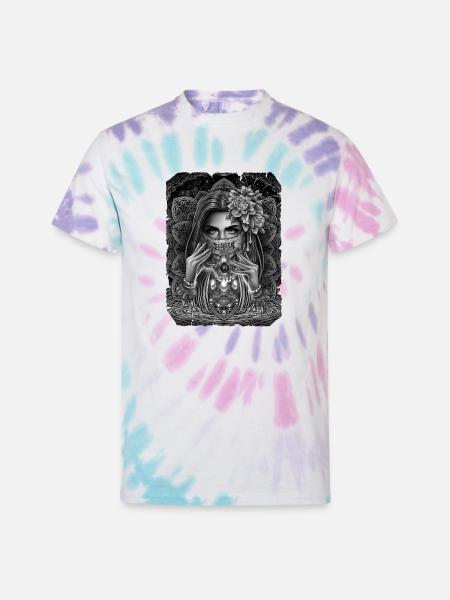 Sinner skull mask - Unisex Tie Dye T-Shirt - Pastel Spiral