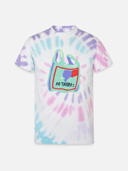 No Plastic Thanks - Unisex Tie Dye T-Shirt - Pastel Spiral