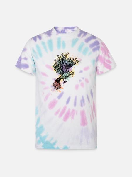 ornamental bird - Unisex Tie Dye T-Shirt - Pastel Spiral