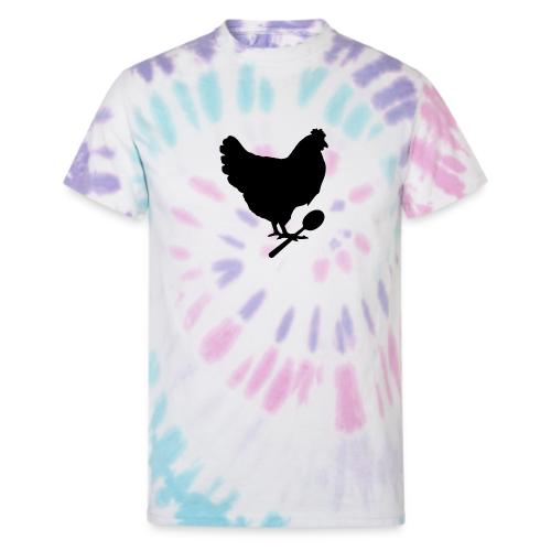 Cosmopolitan Cornbread Hen & Spoon Logo - Unisex Tie Dye T-Shirt