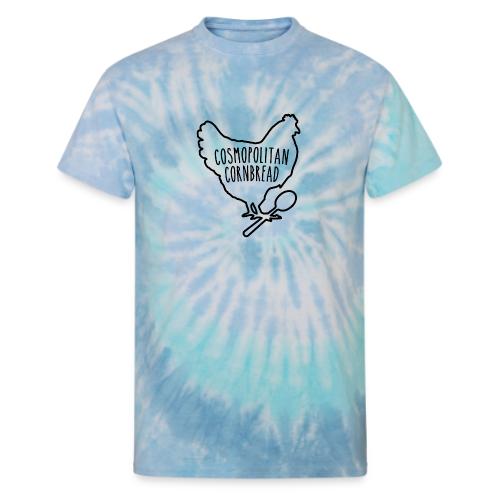 Cosmopolitan Cornbread Hen & Spoon Logo - Unisex Tie Dye T-Shirt