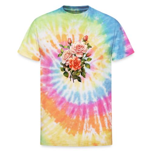 Pink Roses - Unisex Tie Dye T-Shirt