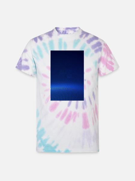 Blue Halftone Wave - Unisex Tie Dye T-Shirt - Pastel Spiral