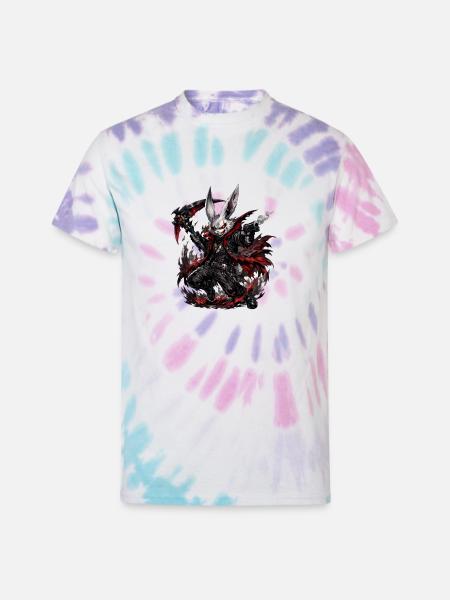 Nightshade Rabbit Gunslinger - Unisex Tie Dye T-Shirt - Pastel Spiral