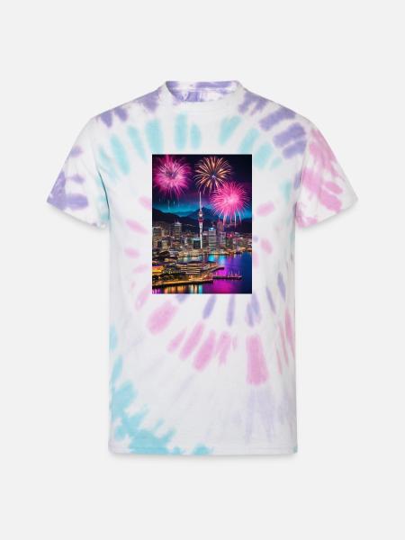 New Zealand - Unisex Tie Dye T-Shirt - Pastel Spiral