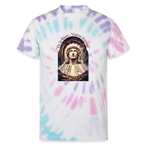 Easter He Is Risen Face of Christ T Shirt, Gift - Unisex Tie Dye T-Shirt