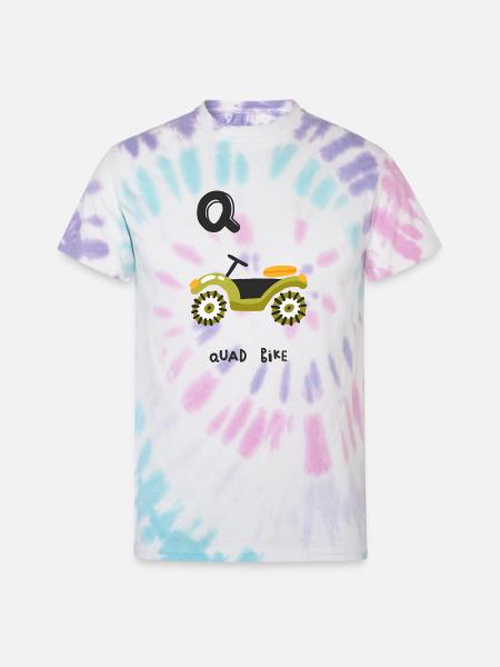 Q Is Quad Bike - Unisex Tie Dye T-Shirt - Pastel Spiral