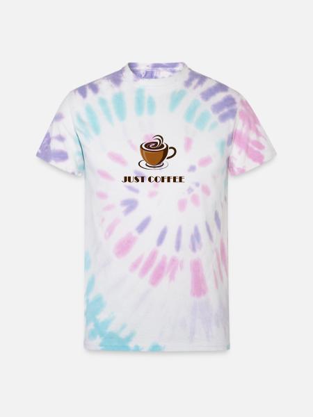 JUST COFFEE - Unisex Tie Dye T-Shirt - Pastel Spiral